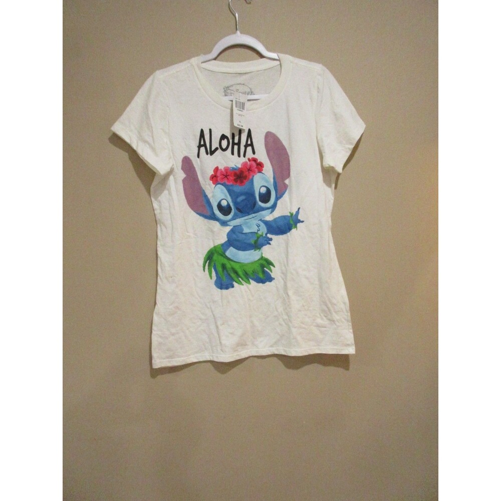 NWT Lilo Aloha Front & Back Tee Women XL Ivory Short Sleeve MSRP 22.50